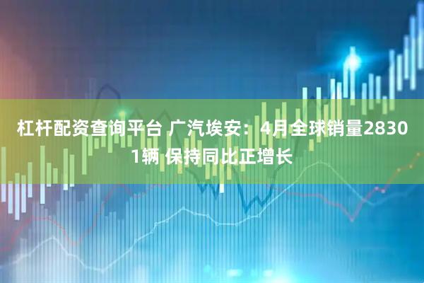 杠杆配资查询平台 广汽埃安：4月全球销量28301辆 保持同比正增长